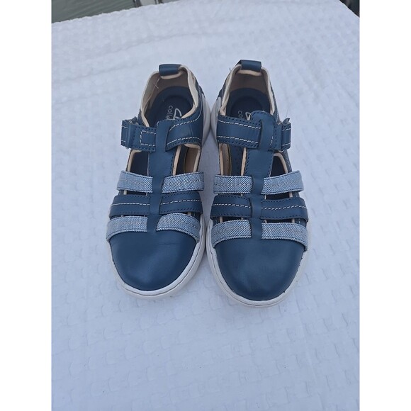 Clarks Shoes - Clarks Teagan Step Leather Walking Sandal Blue Grey Women's Size 8.5M
